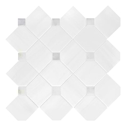 White Gray Dot Marble Mosaic Backsplash Tile BA6304 1