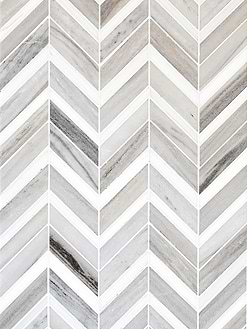 Modern Chevron White Gray Brown Marble Mosaic Backsplash Tile BA6320 4