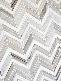 Modern Chevron White Gray Brown Marble Mosaic Backsplash Tile BA6320 5