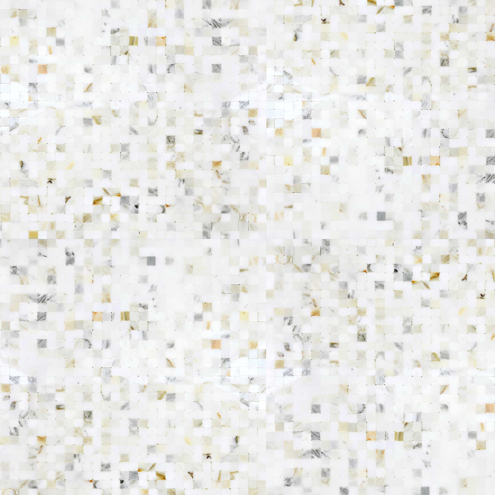 Small Cube Calacatta Gold Mosaic Tile BA7007 6