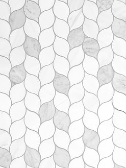 White Gray Marble Leaf Backsplash Tile BA6316 7