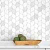 White Gray Marble Leaf Mosaic Tile Backsplash BA6316
