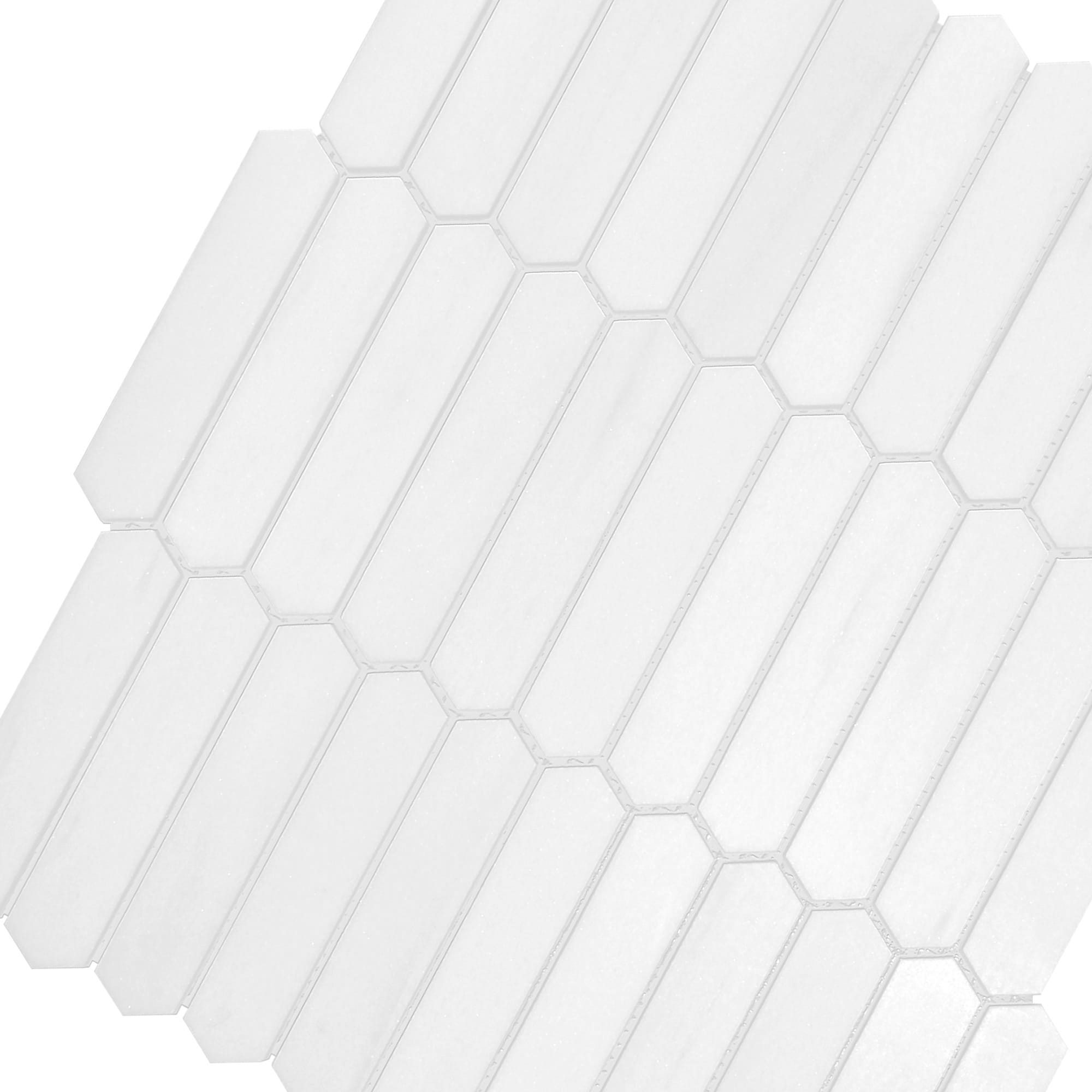 White Marble Small Picket Design Backsplash Mosaic Tile BA6302 8