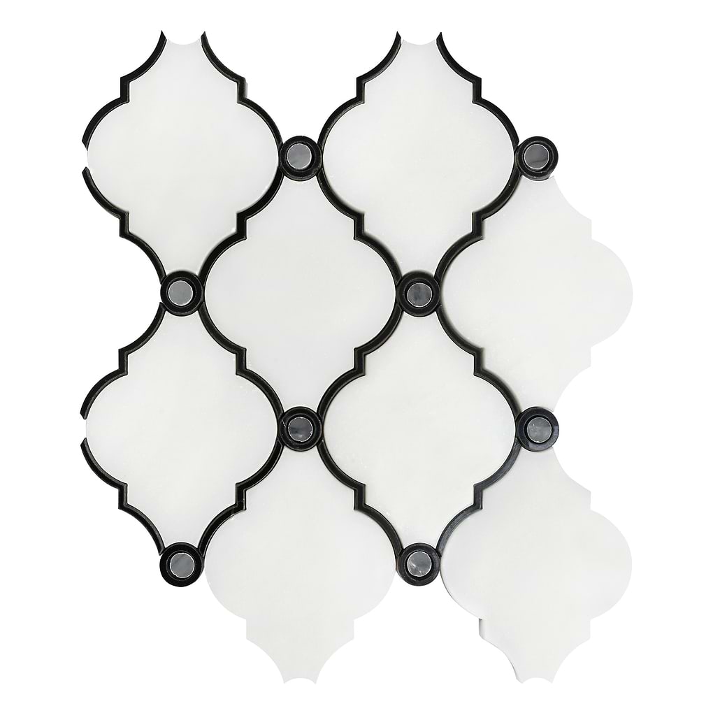 White black water jet luxury mosaic backsplash tile BA7004 8