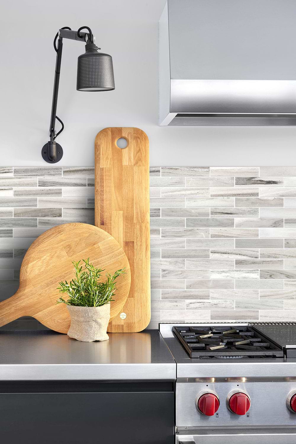 metal countertop modern marble backsplash tile