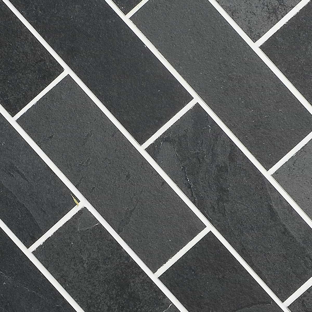 Black Gray Slate Subway Backsplash Tile BA1070 4