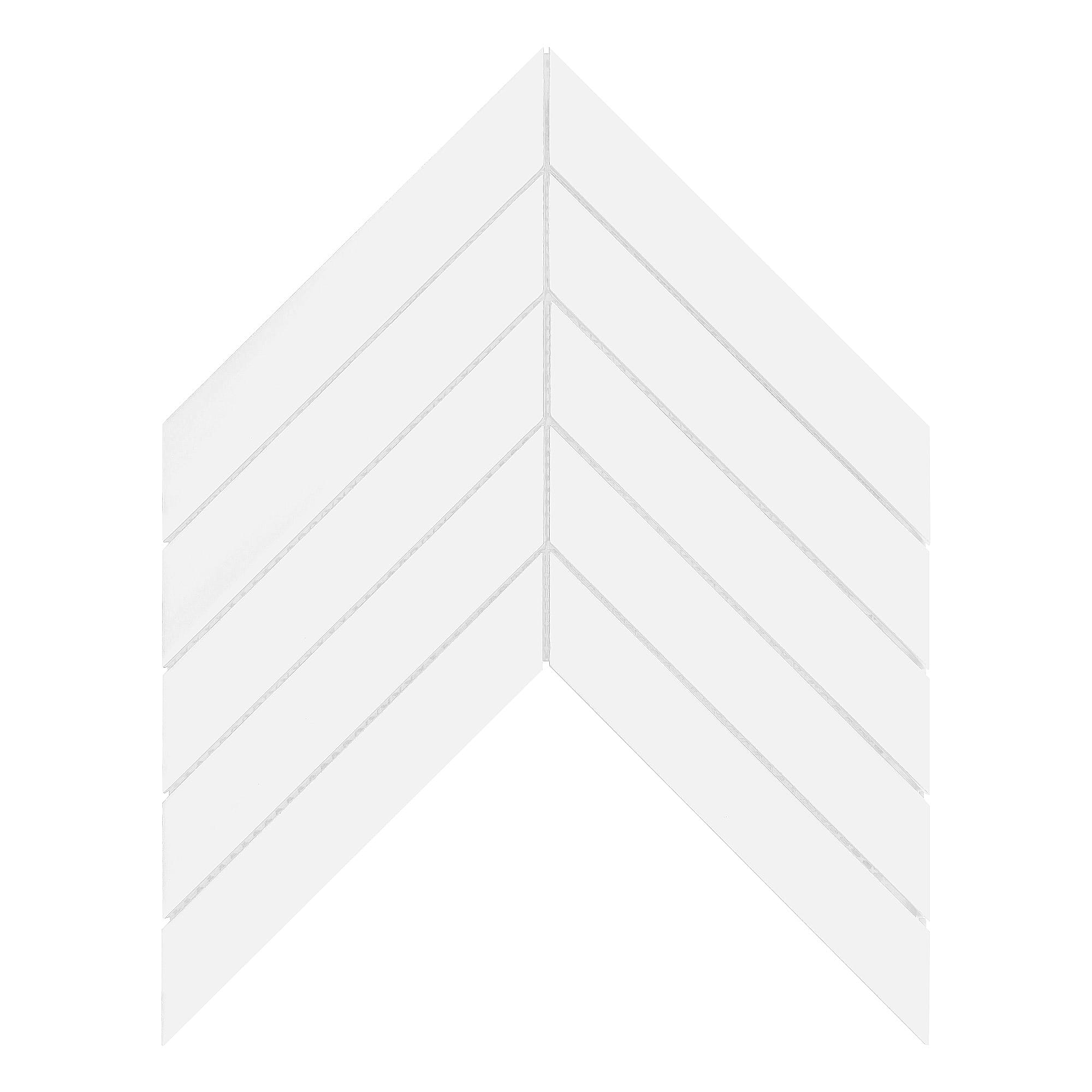 Long White Chevron Mosaic Large Backsplash Tile BA6322 10