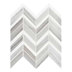 Modern Chevron White Gray Brown Marble Mosaic Backsplash Tile BA6320 2