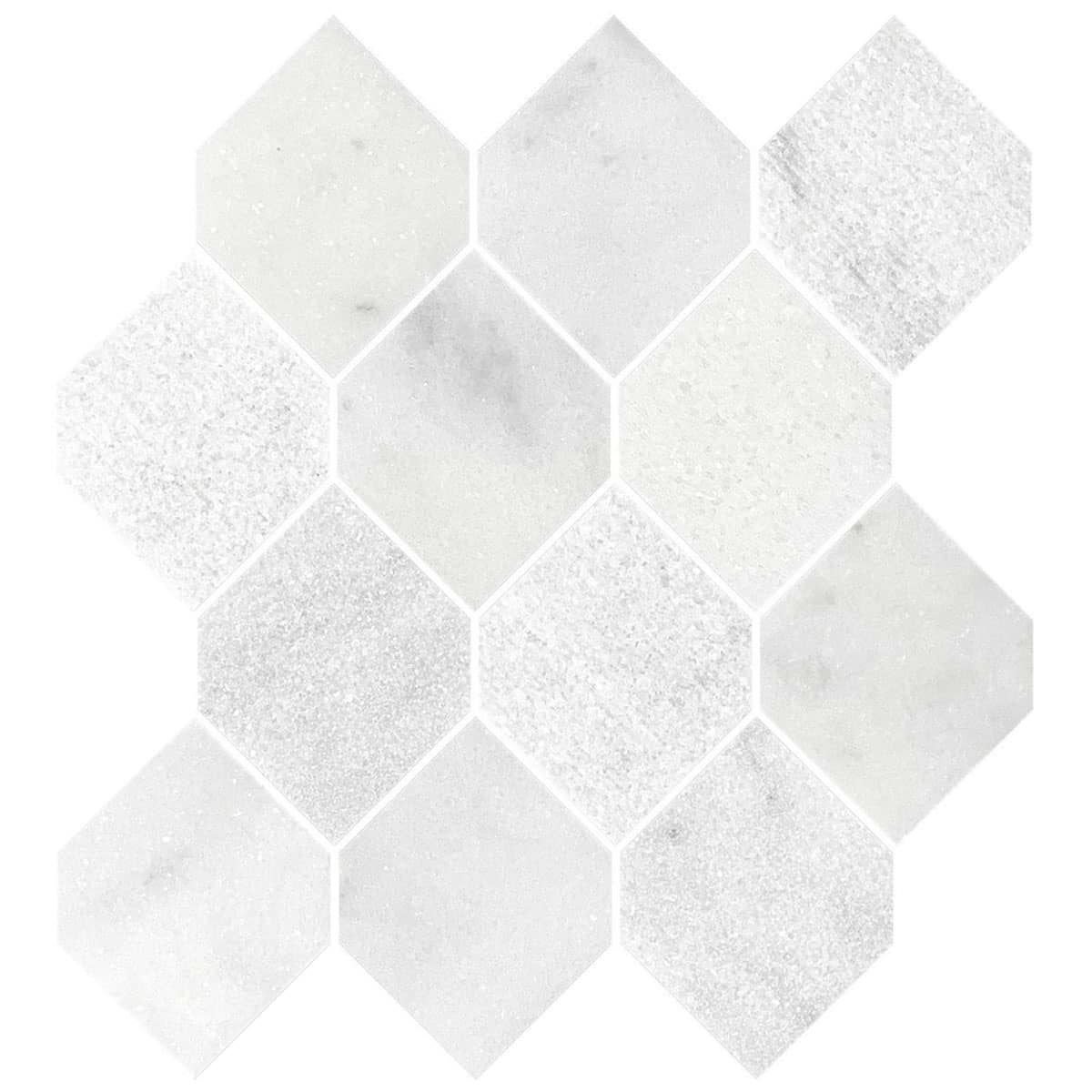 White Geometric Marble Backsplash Tile BA630112