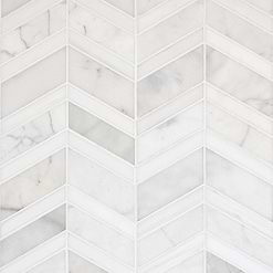 White Gray Gold Chevron Marble Mosaic Backsplash Tile BA6311 6