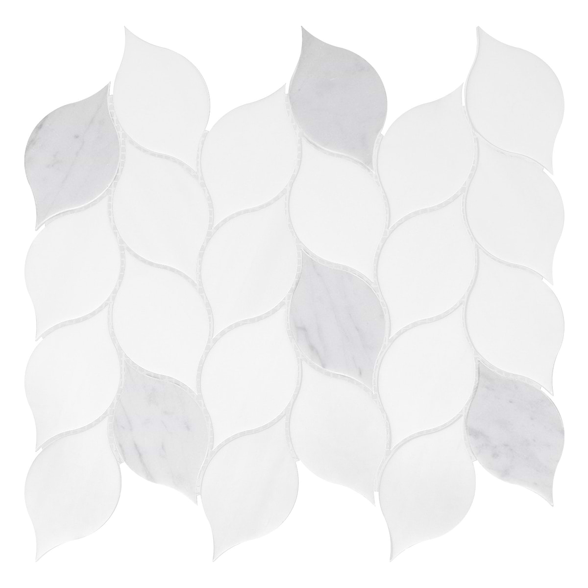 White Gray Marble Leaf Mosaic Backsplash Tile BA6316 1