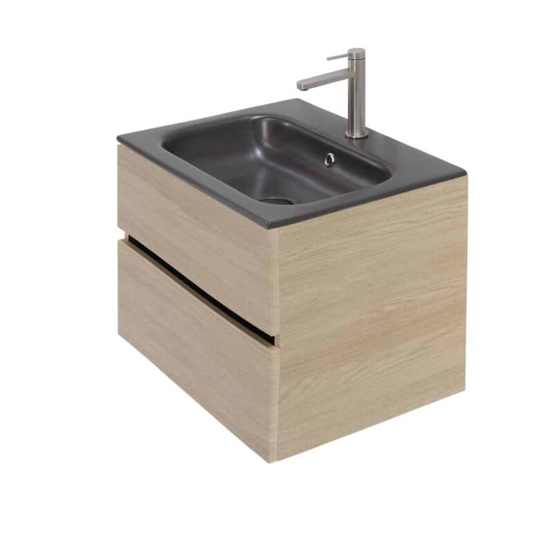 24″ Light Oak Single Sink Floating Vanity 2