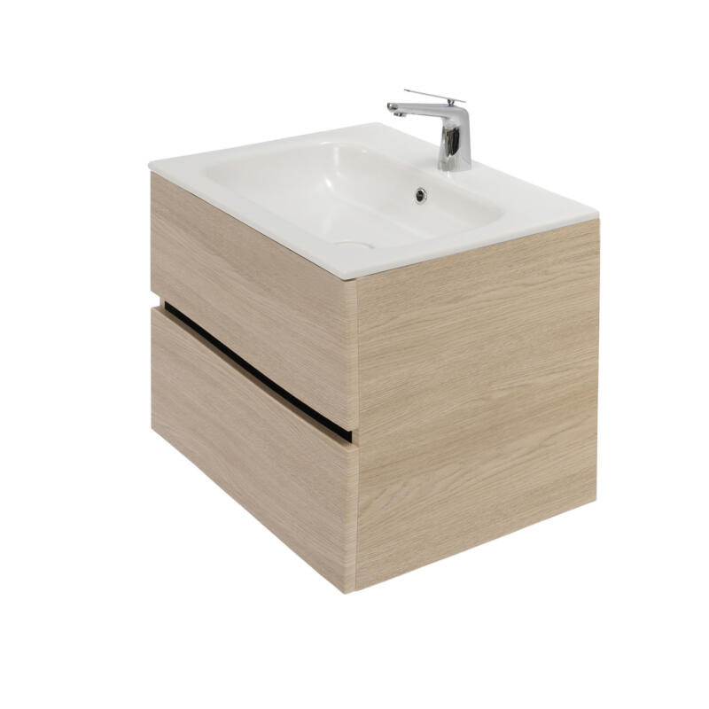 24″ Light Oak Single Sink Floating Vanity 3