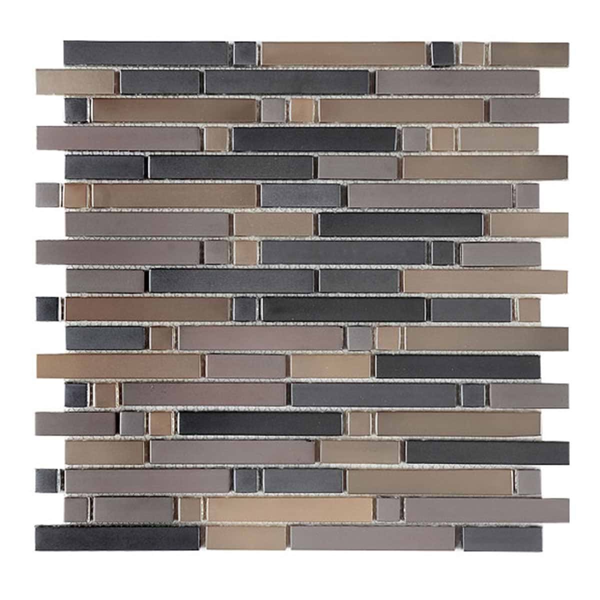 Brown and Gray Modern Glass Mosaic BA1131