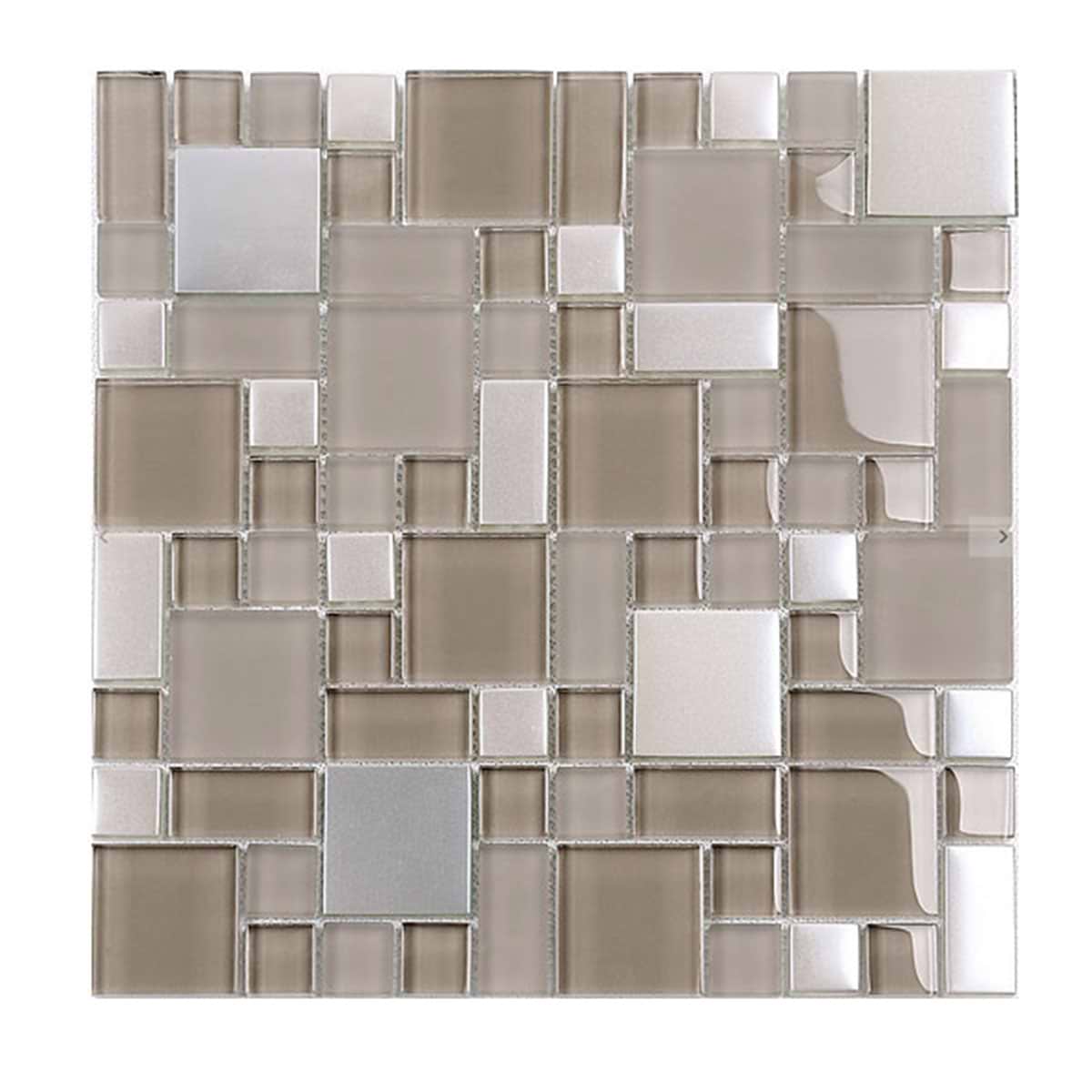 Fun Beige and Brown Glass Mosaic BA1141