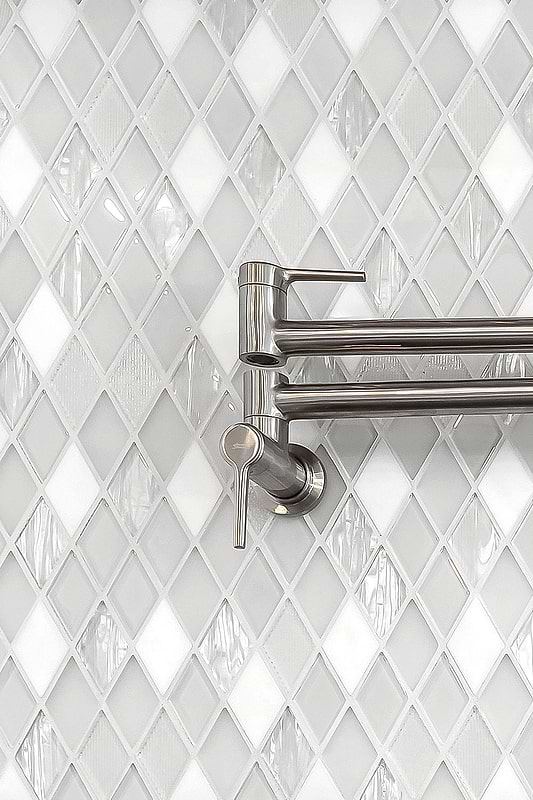 Glass And Marble Backsplash Tile For Modern Kitchens BA62046