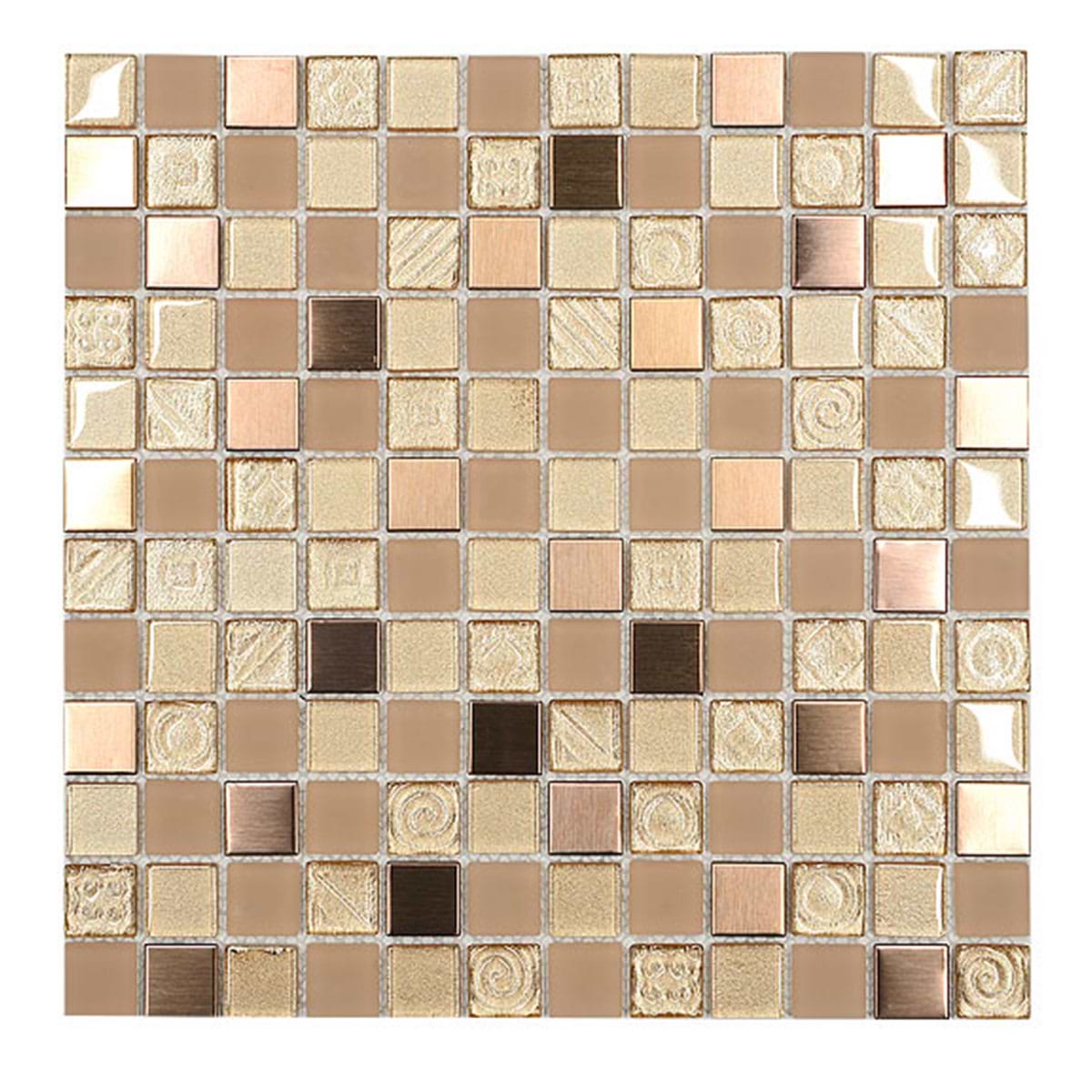 Gorgeous Gold and Copper Glass Metal Backsplash BA1134