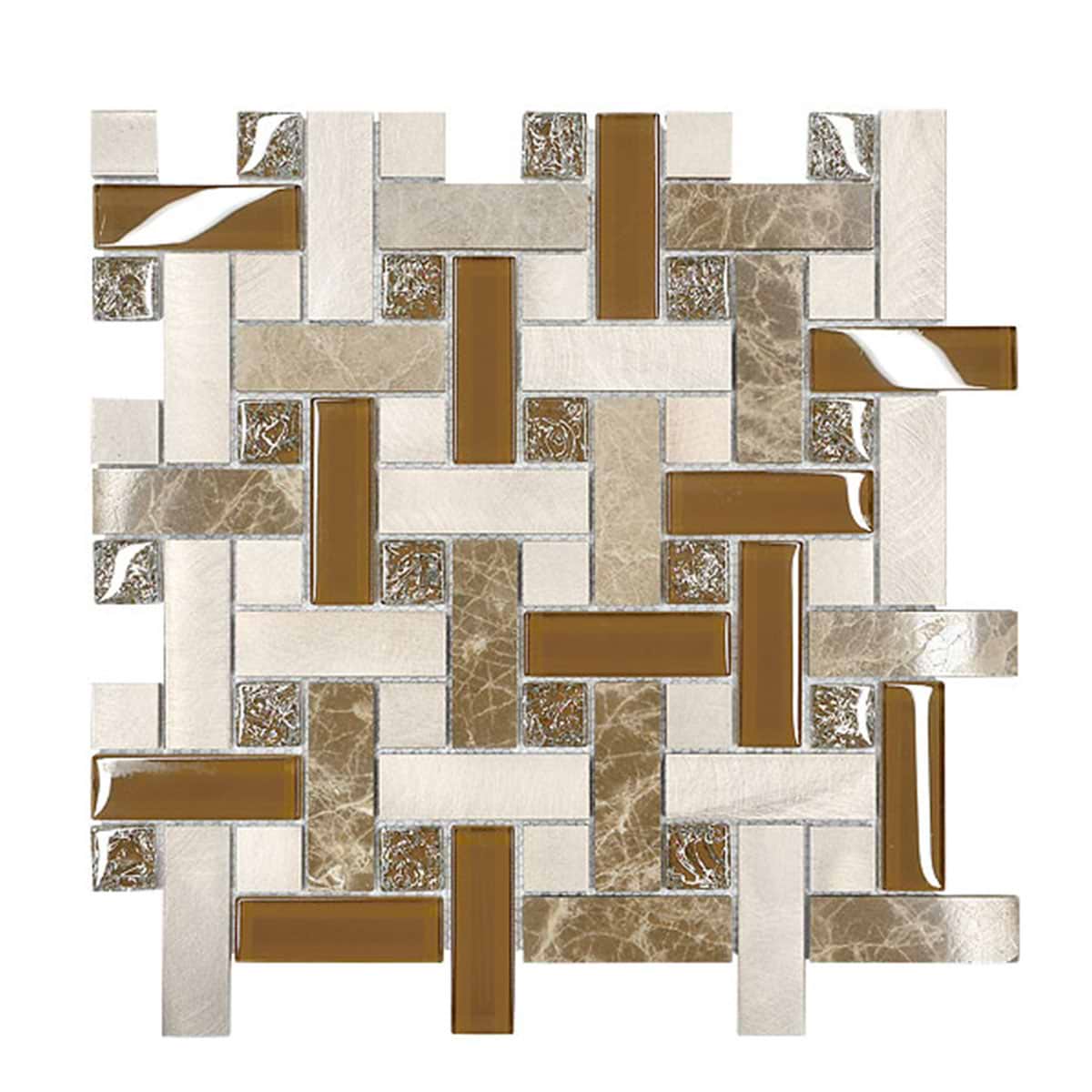 Modern Brown Marble Mixed Kitchen BA1127