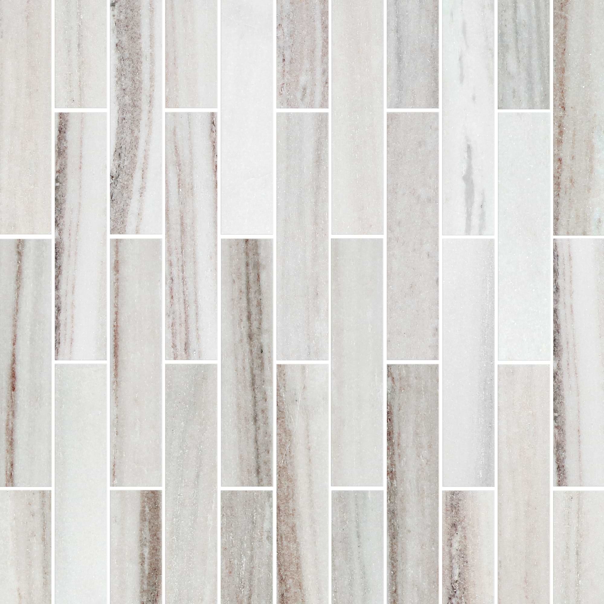 Modern Subway Rosewood and Gray Marble Mosaic Backsplash Tile BA6315 5
