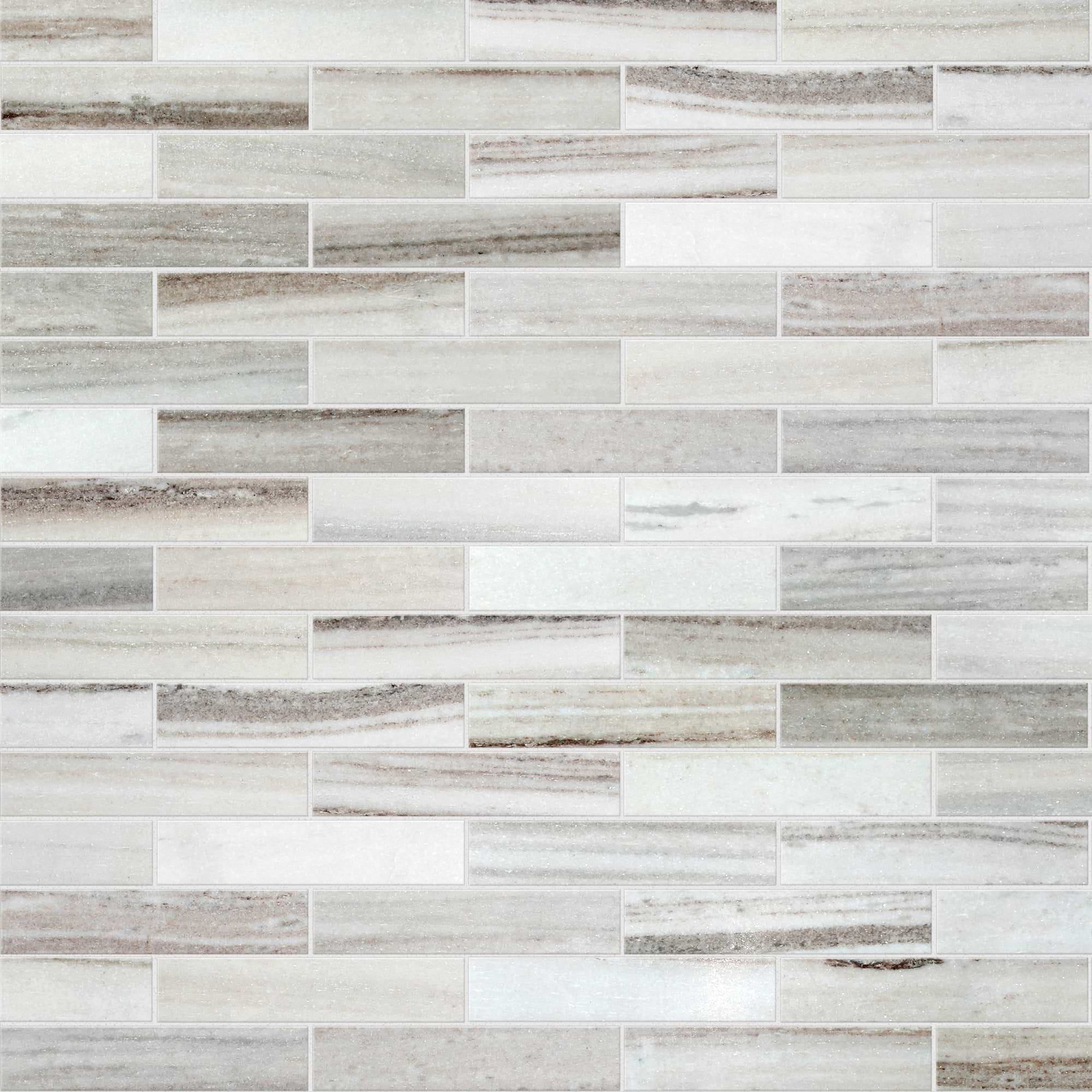 Modern Subway Rosewood and Gray Marble Mosaic Backsplash Tile BA6315 7