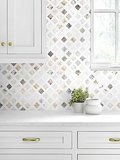 Multi Color Marble Diamond Backsplash Tile BA6313 6