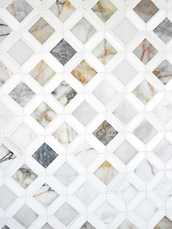 Multi Color Marble Diamond Mosaic Backsplash Tile BA6313 2