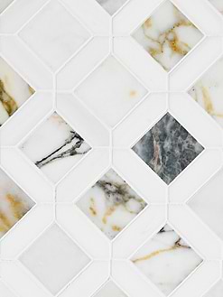 Multi Color Marble Diamond Mosaic Backsplash Tile BA6313 4