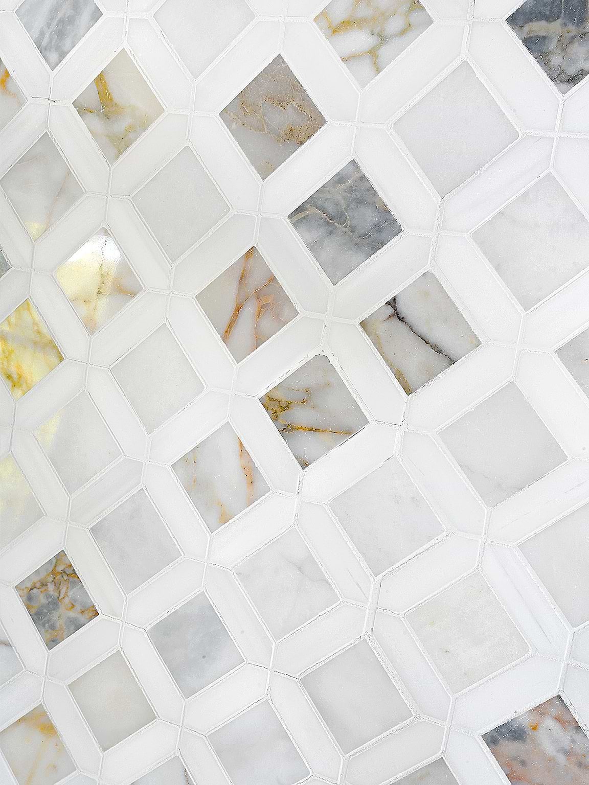 Diamond Backsplash Tile Design Reference: Multi Color Marble Diamond Mosaic Backsplash Tile