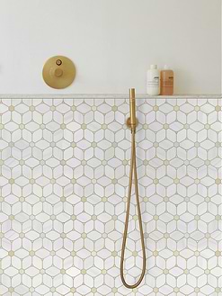Shiwer wall with Flower Marble Tile BA6310