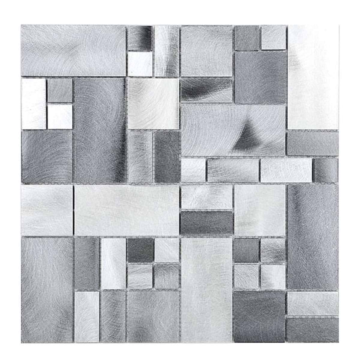 Silver Modern Metal Backsplash Tile BA1117