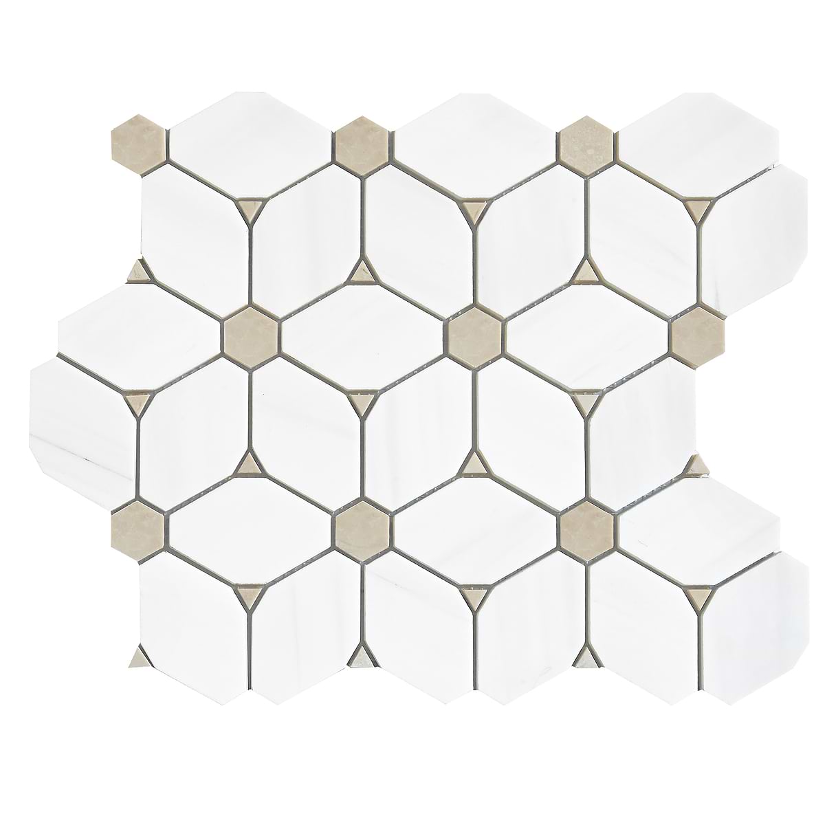 White Beige Marble Elegant Mosaic Backsplash Tile BA6310 1