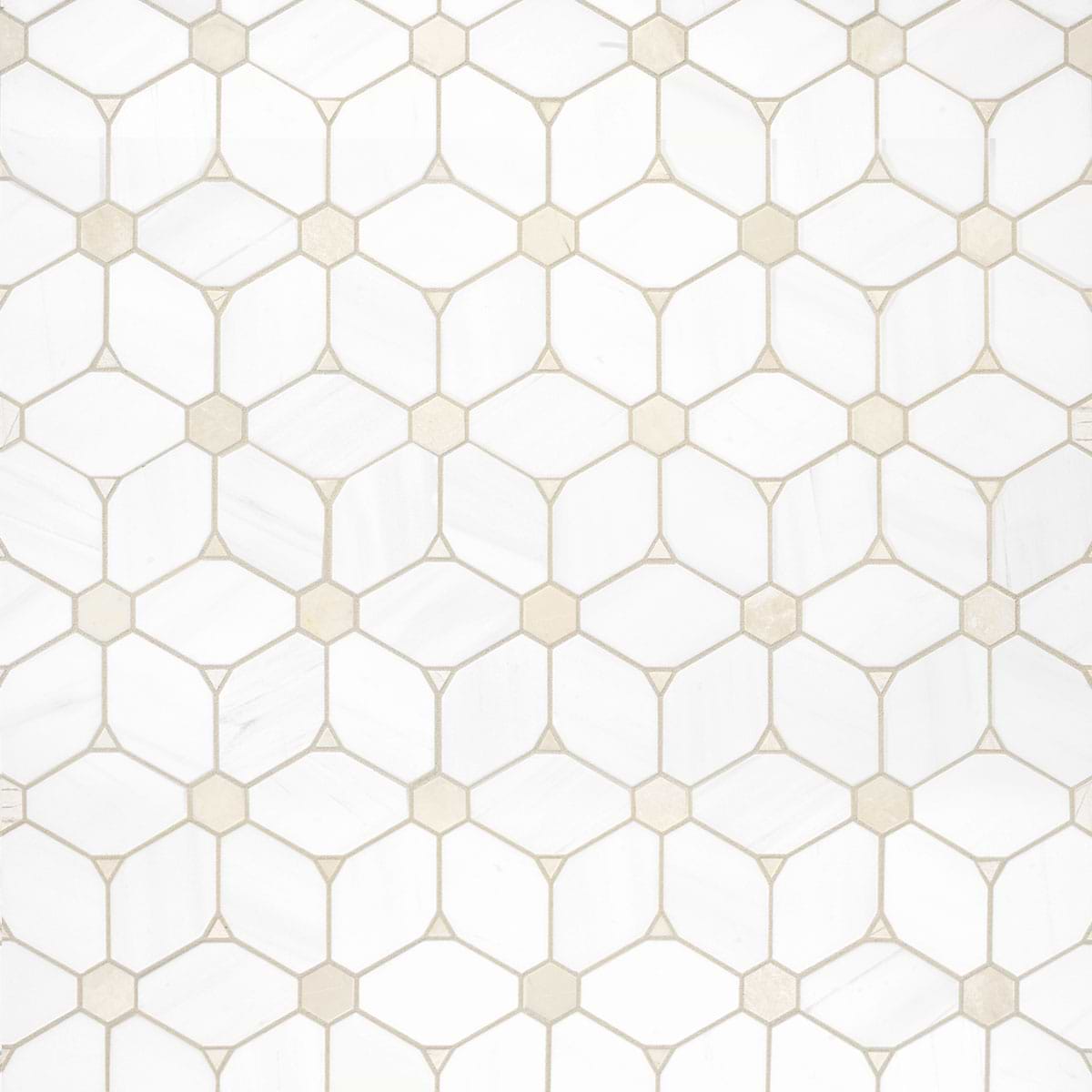 White Beige Marble Elegant Mosaic Backsplash Tile BA6310 20