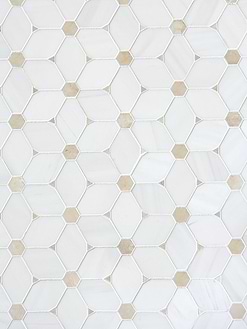 White Beige Marble Elegant Mosaic Backsplash Tile BA6310 5