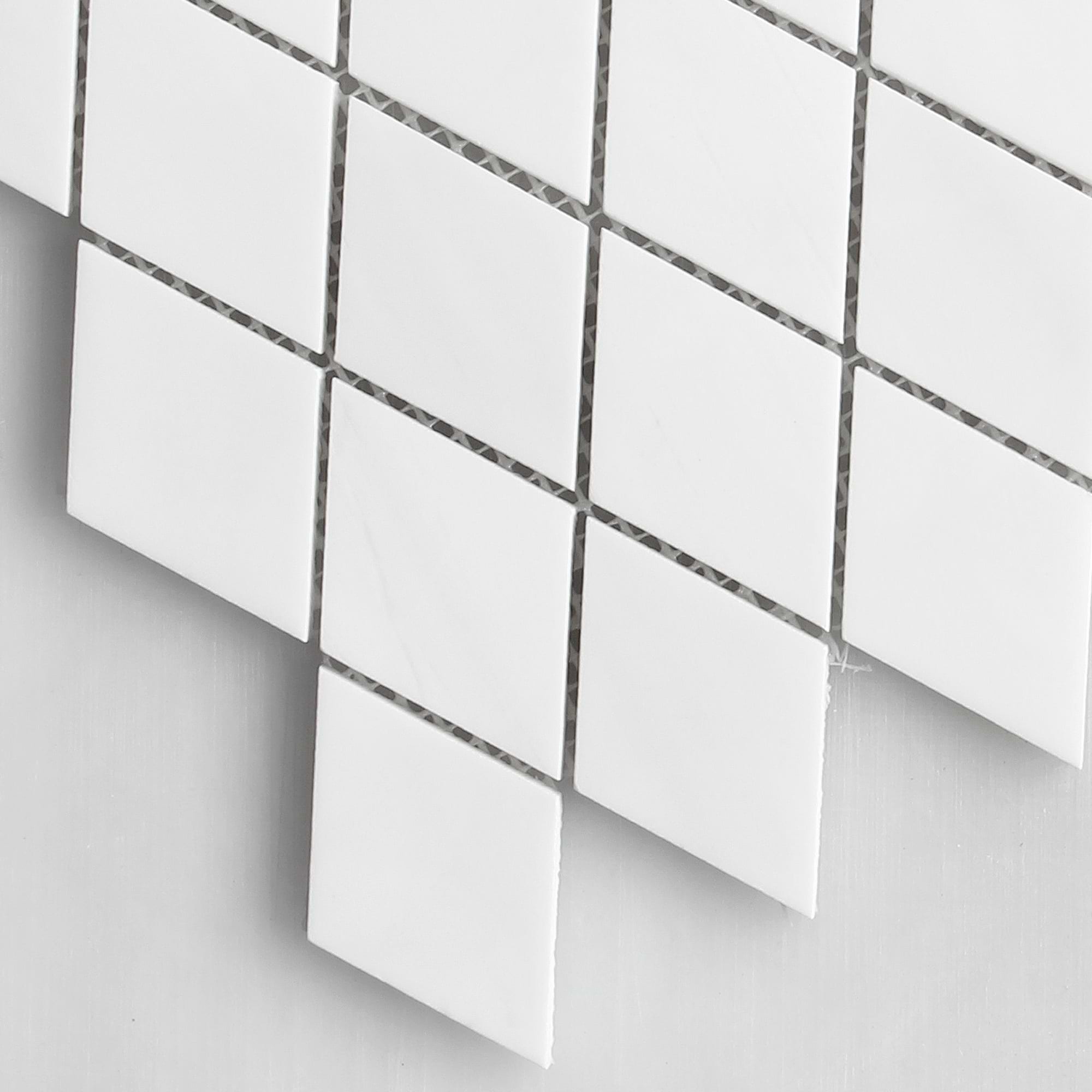 White Diamond Marble Mosaic Backsplash Tile BA6309 2