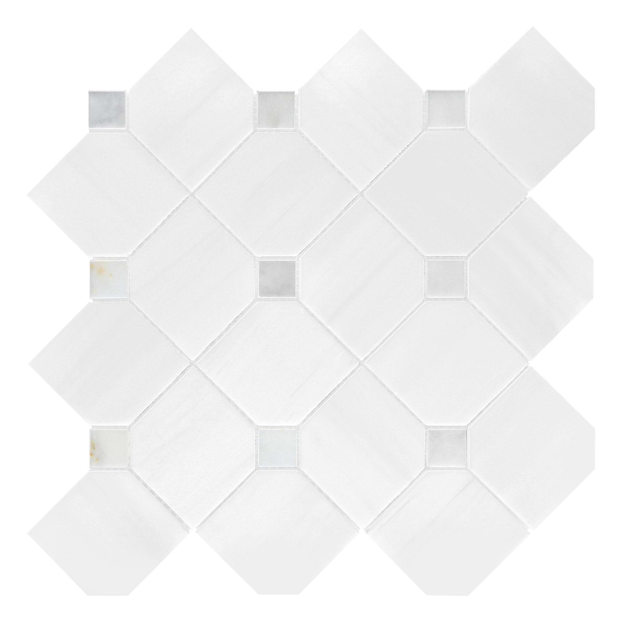 White Gray Dot Marble Mosaic Backsplash Tile BA6304 1