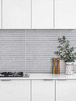 Modern White Kitchen And Countertop Long Backsplash Tile BA4503