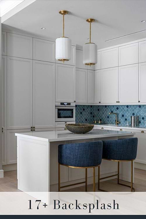 Blue Mosaic Tile Backsplash