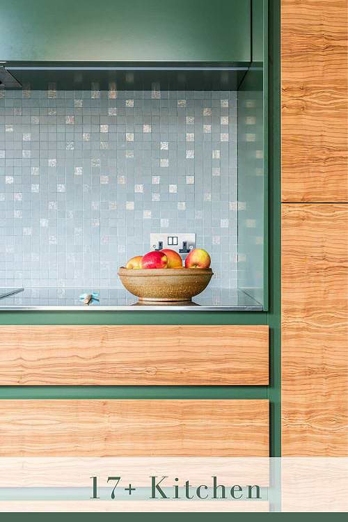 Kitchen Backsplash with Metal Accents