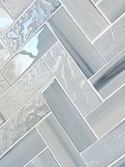 Blue Glass Large Herringbone Mosaic Backsplash Tile BA5507 5