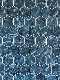 Blue Hexagon Glass Mosaic Backsplash Tile BA5501 1