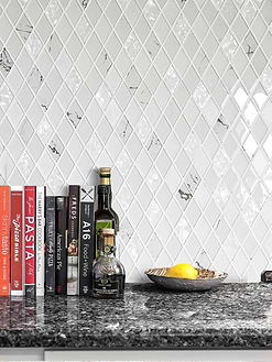 Blue pearl granite white glass backsplash tile BA5502 1