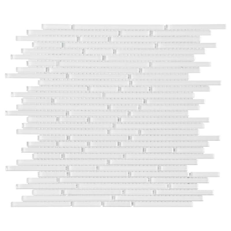Modern white glass backsplash tile BA1164 1