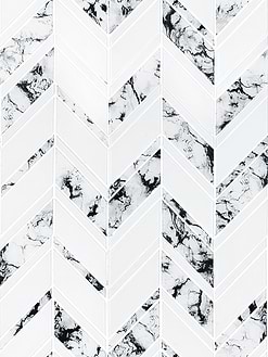White Chevron Marble Look Glass Mosaic Backsplash Tile BA5506 2