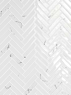 White Glass Herringbone Marble Look Mosaic Backsplash Tile BA5503 2