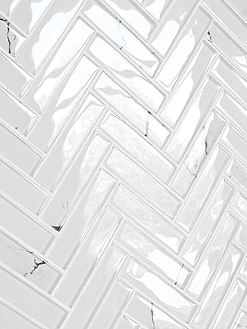 White Glass Herringbone Marble Look Mosaic Backsplash Tile BA5503 3