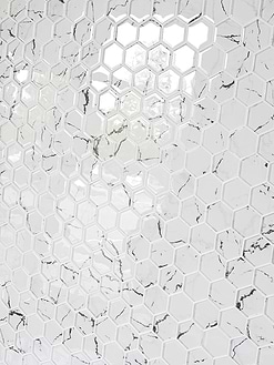 White Hexagon Marble Look Glass Mosaic Backsplash Tile BA5509 4
