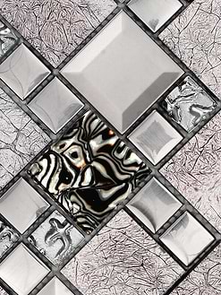Glass Metal Brown Shell Glass Backsplash Tile BA62013 2