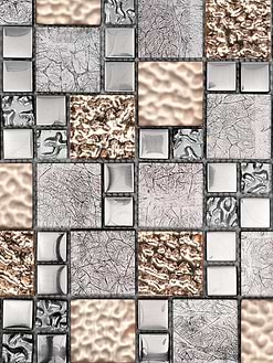 Glass Metal Rose Gold Shell Glass Backsplash Tile BA62015 3