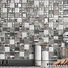 Glass Metal White Shell Glass Backsplash Tile BA62014