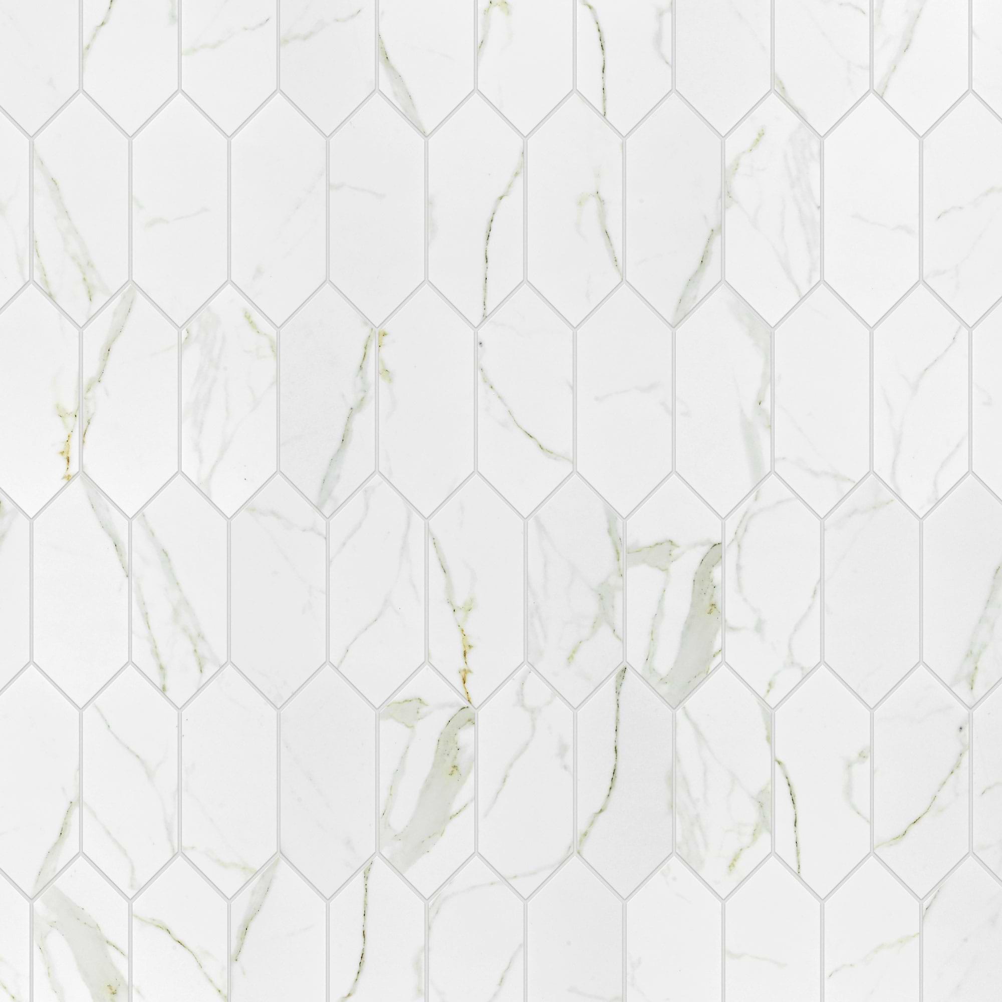 Glass Calacatta Gold Marble Look Mosaic Backsplash Tile BA6702 9